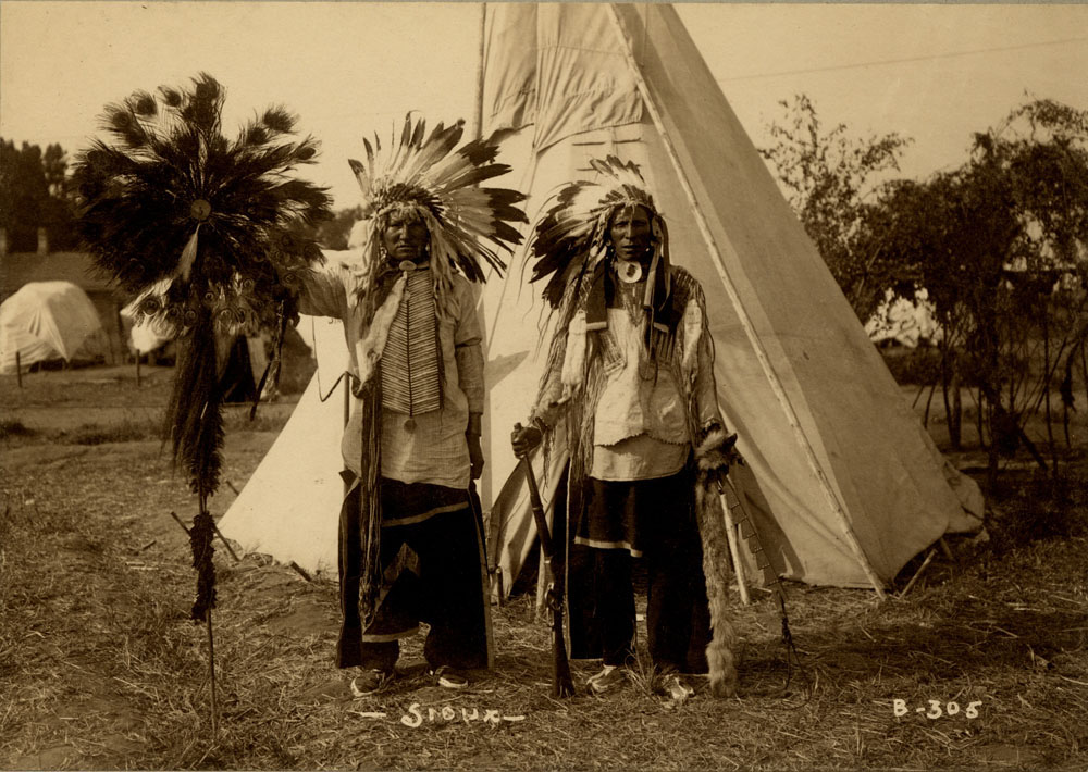 Group Portrait of Indian Congress Participants. Sioux Delegates. Two Unidentified men.