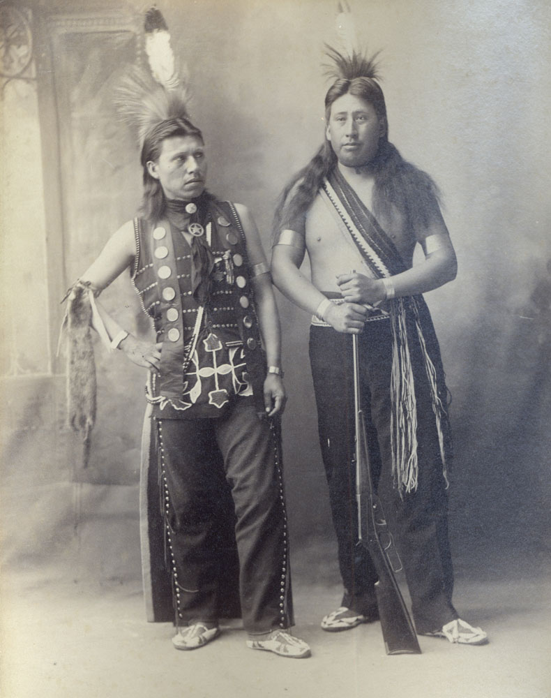 Group Portrait of Indian Congress Participants. Omaha Delegates. Henry Springer and John Grant