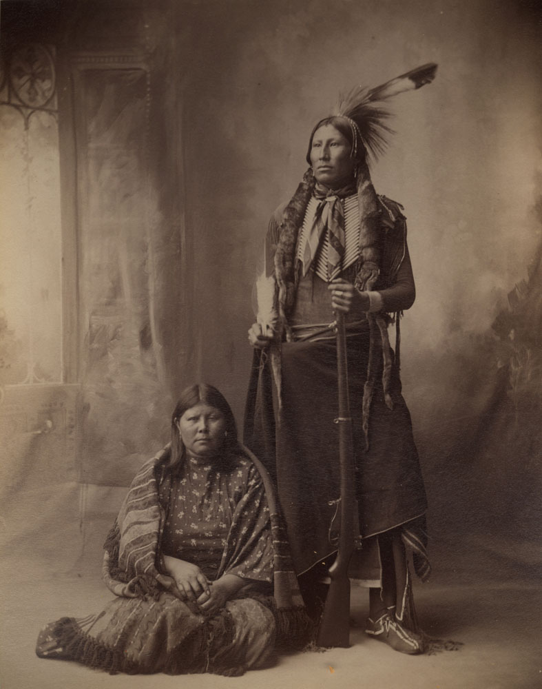 Indian Congress Participants. Kiowa Delegates. Chavi (Running Deer) and Wife.