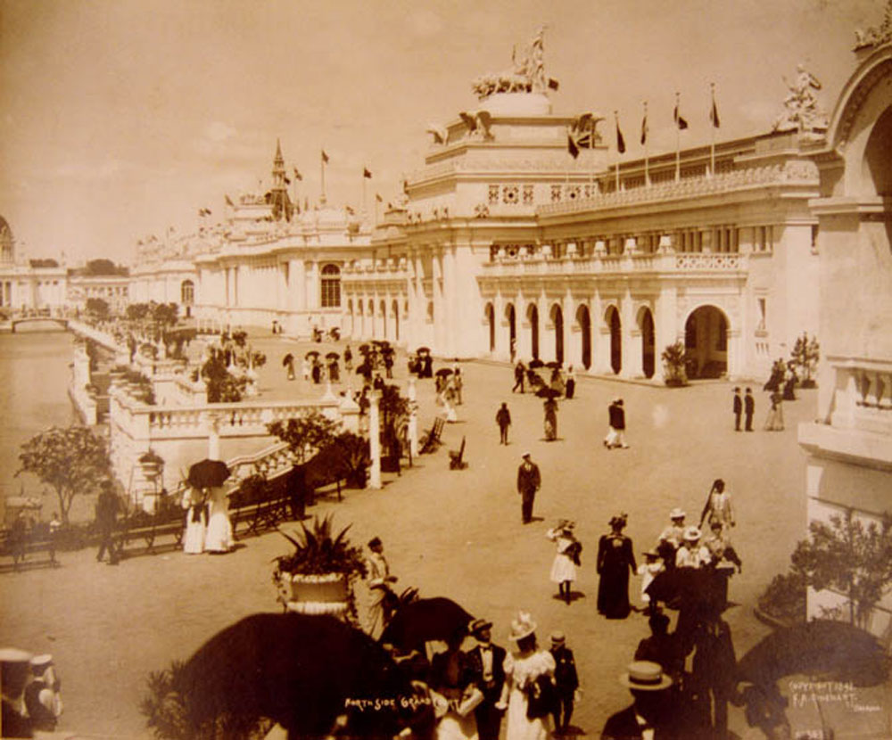 Grand Court; Omaha Building; Enlarged photograph.